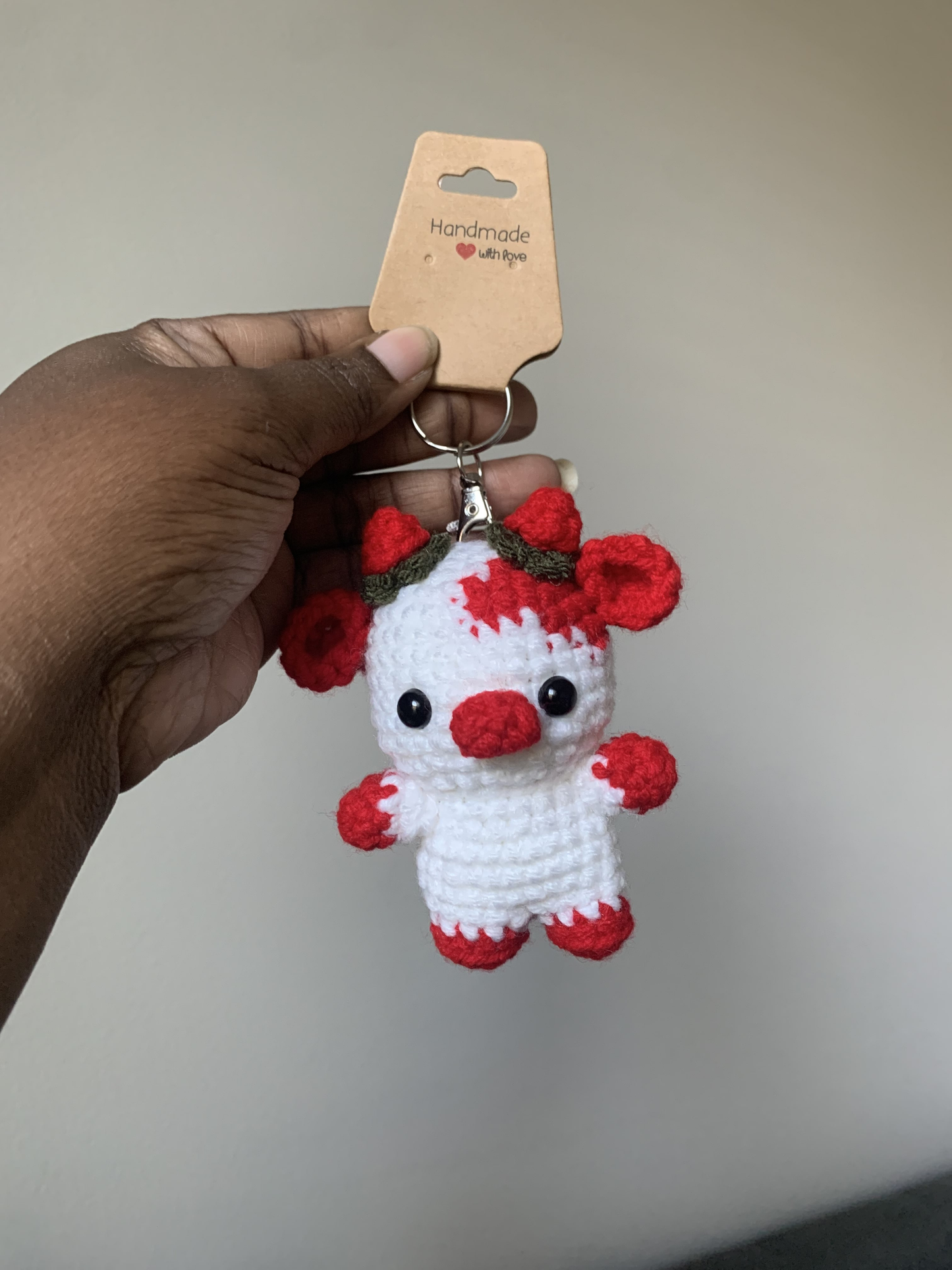Strawberry Cow Keychains/ Bag Charms